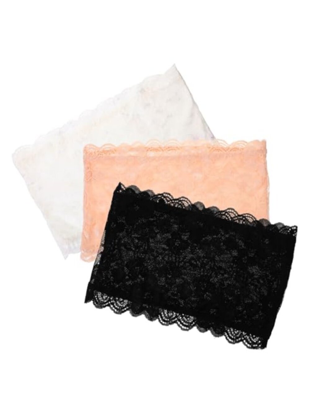 Lace Bandeau Bra 3-Pack Strapless Seamless Wirefree Women's